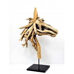 Koń rzeźba z drewna tekowego 98 cm